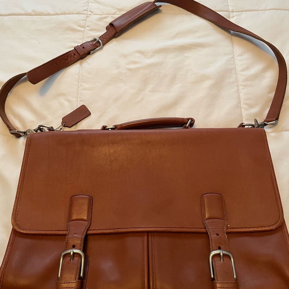 Rare Vintage Coach Willis Messenger/Briefcase in British Tan EUC